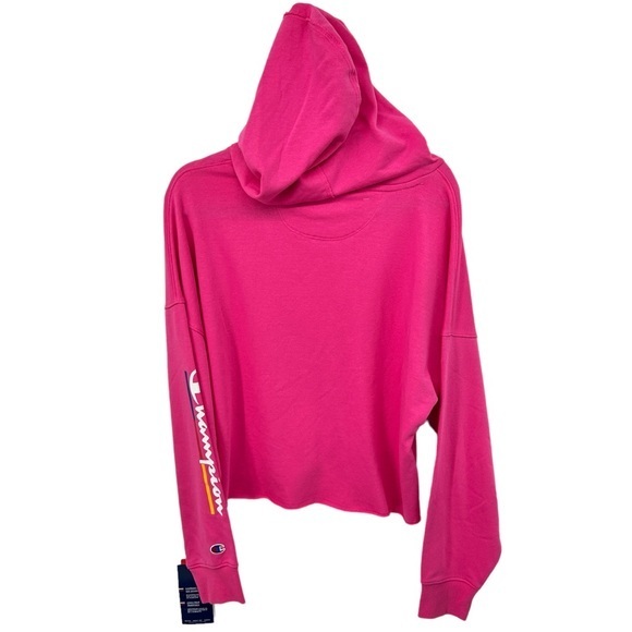Champion New Logo Hooded Sweatshirt Barbie Pink Hoodie Athletic Cotton Rainbow - Picture 3 of 5
